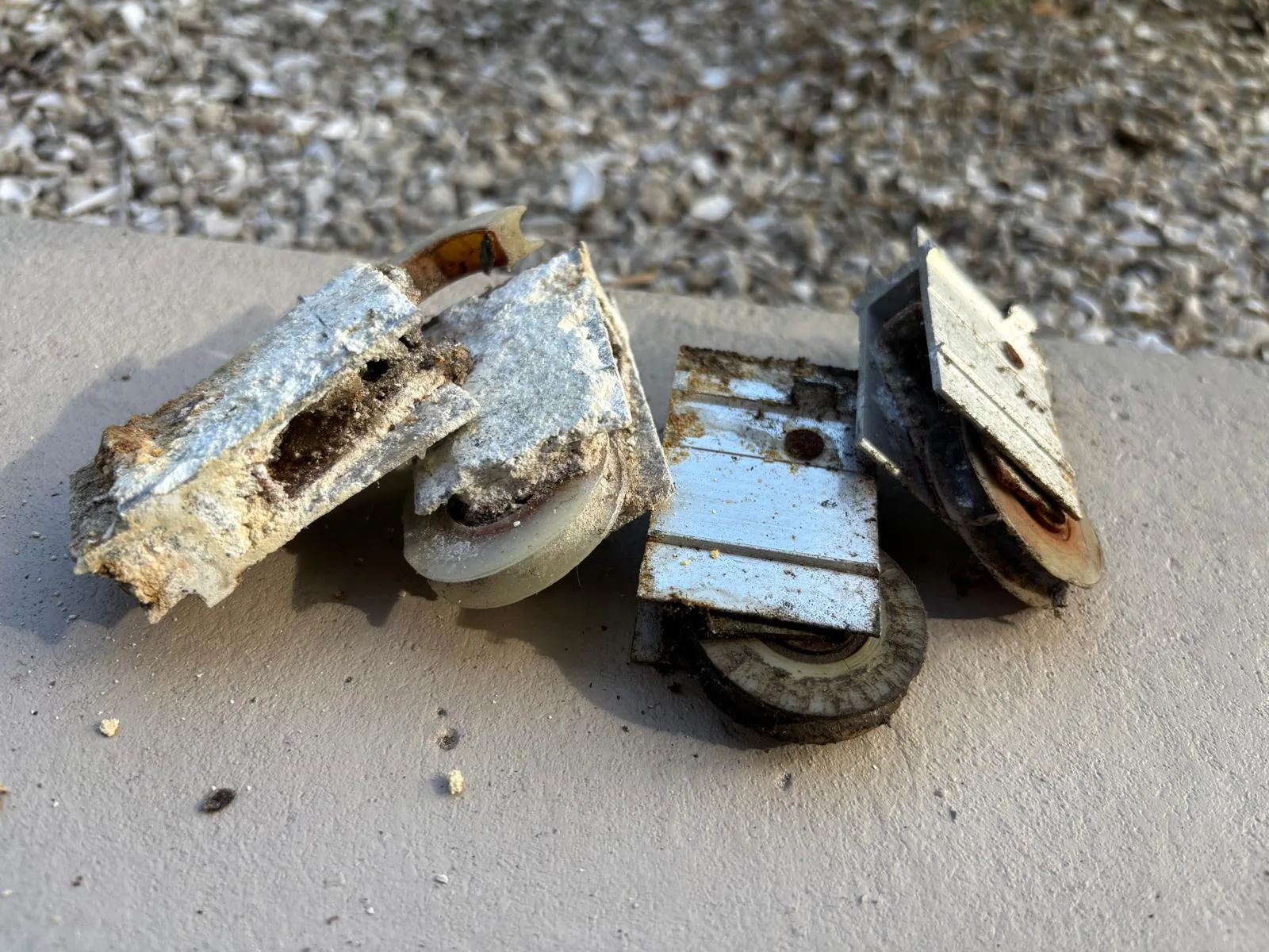 Hurricane impact door track damage from salt air corrosion